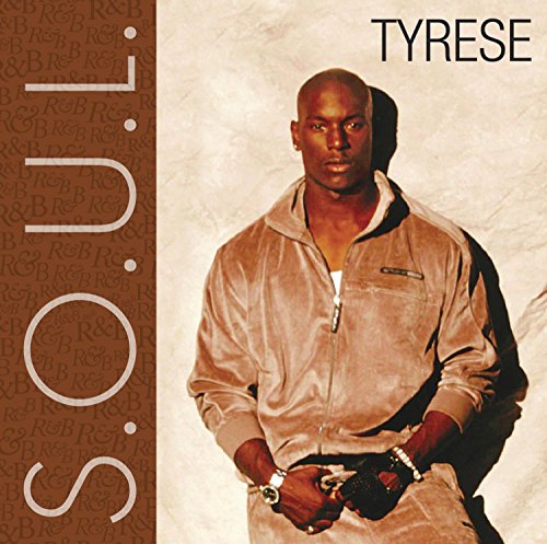 Tyrese album cover, “S.O.U.L.”, featuring the artist in a tan tracksuit.