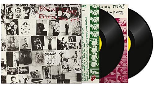 The Rolling Stones Exile On Main Street vinyl record set with collage cover art.