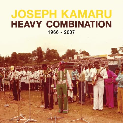 CD cover for Joseph Kamaru’s “Heavy Combination” featuring a band in performance.