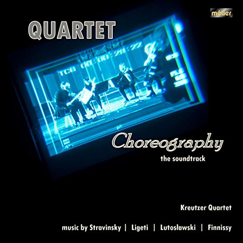 CD cover: quartet musicians on a blue-lit screen, dark background.