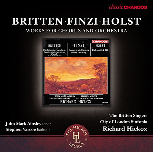 CD cover for choral works by Britten, Finzi, and Holst.