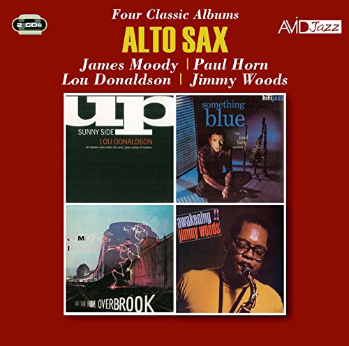 CD cover featuring four jazz album covers with saxophonists.