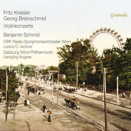 CD cover with a vintage street scene and the Giant Ferris Wheel.
