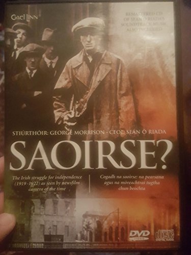 DVD cover for "Saoirse?", depicting a man in a cap and historical scenes.