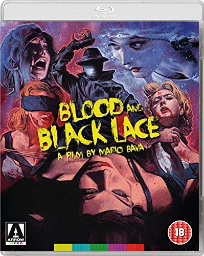 Blu-ray cover art featuring a masked figure and several women in a painted style.