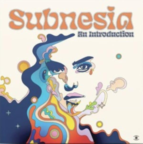 Psychedelic album cover featuring a face surrounded by colorful, swirling patterns.