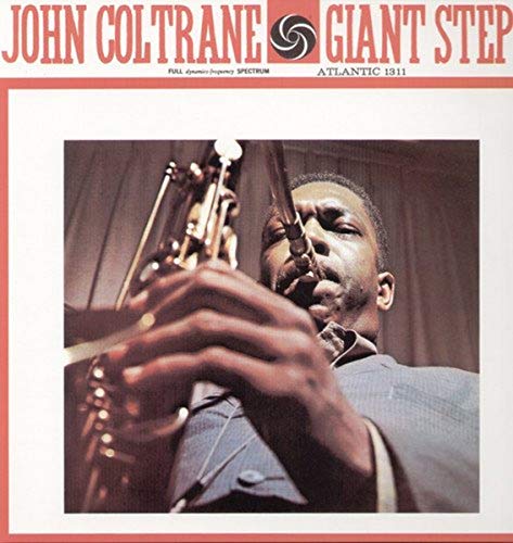 John Coltrane album cover: close-up of musician playing saxophone.