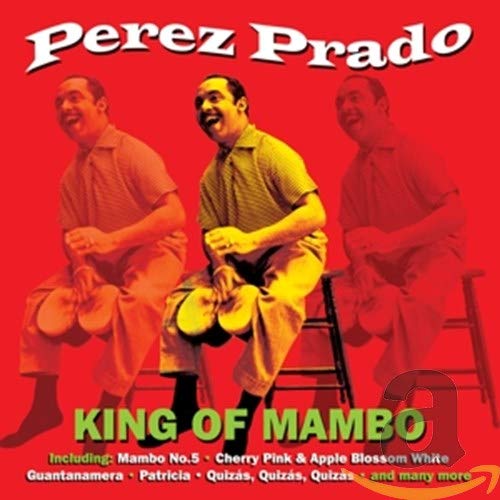 Perez Prado "King of Mambo" CD cover featuring the musician playing percussion.