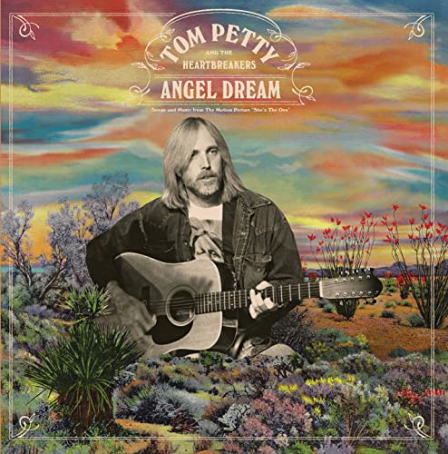 Tom Petty album cover with portrait and desert landscape.