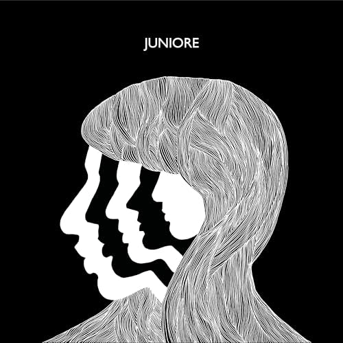 Black background with white line art of a face in profile, dissolving.