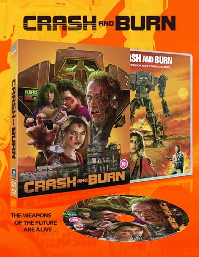 Crash and Burn" Blu-ray cover featuring characters and a large robot.