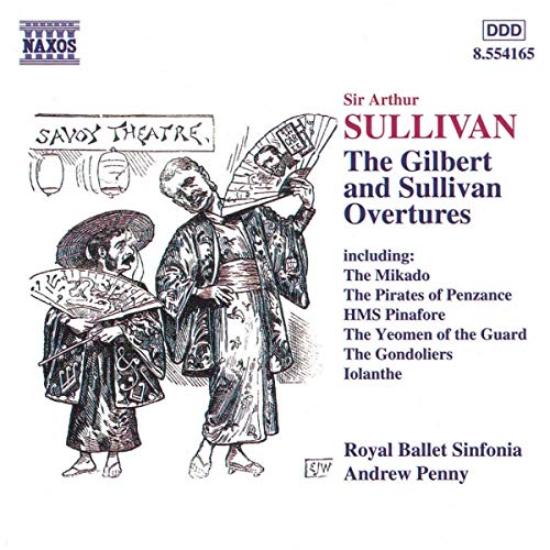 CD cover for "The Gilbert and Sullivan Overtures" with sketched figures.