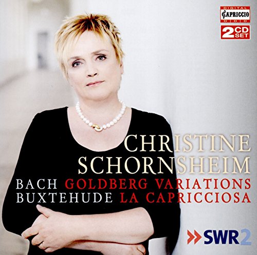 CD cover featuring Christine Schornsheim in a black top and pearl necklace.