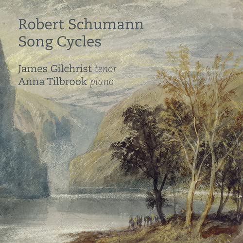CD cover for Schumann’s Song Cycles with a watercolor landscape.