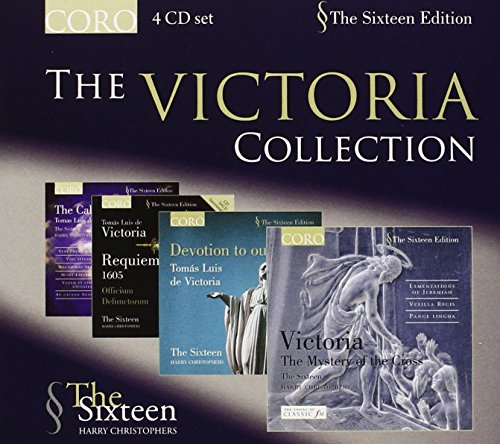 Four CDs by Tomás Luis de Victoria, with religious artwork covers.
