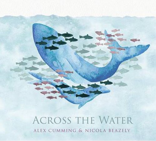 CD cover with watercolor painting of whales and schools of fish.