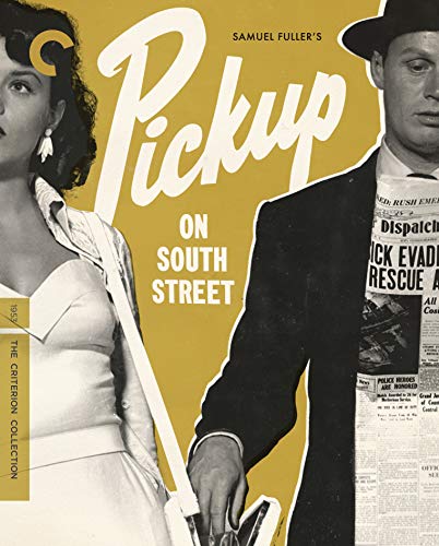 Pickup on South Street" Blu-ray cover with a man, woman, and newspaper.