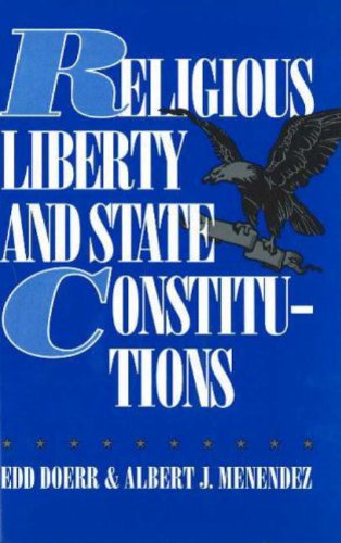 Book cover: "Religious Liberty and State Constitutions" with an eagle image.
