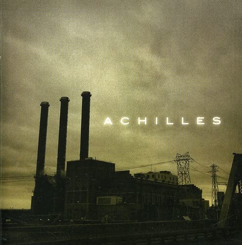 CD cover for Achilles' "Hospice" featuring smokestacks and power lines.