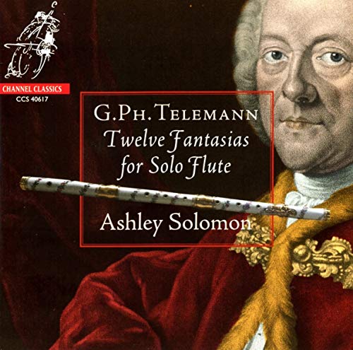 CD cover featuring portrait of Telemann and a silver flute.