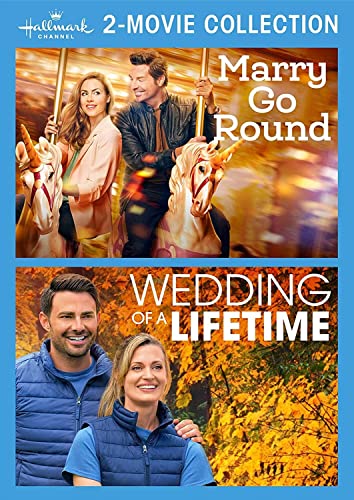 Hallmark DVD cover featuring couples and carousel horses, titled “Marry Go Round.”