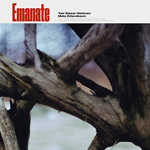 Vinyl record cover for "Emanate" by Glotman & Erlandsson, featuring tree branches.