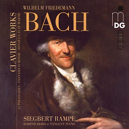 CD cover: portrait of Wilhelm Friedemann Bach in a fur coat.