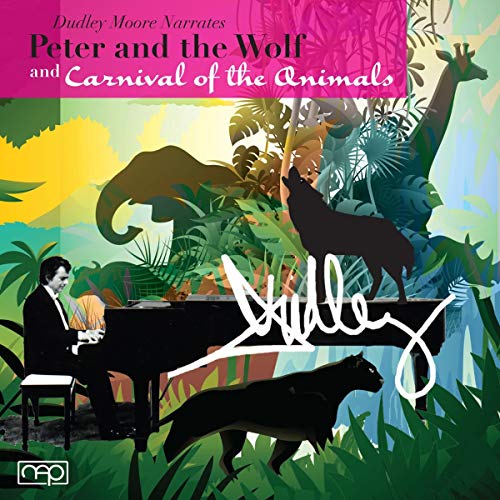 CD cover featuring Dudley Moore at a piano with animal illustrations.