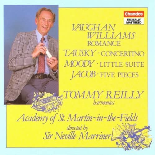 CD cover featuring Tommy Reilly with a harmonica and orchestral details.