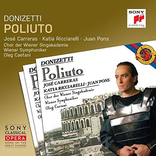 CD cover for Donizetti’s Poliuto opera, featuring José Carreras in costume.
