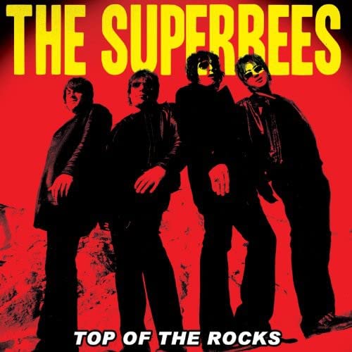 CD cover for The Superbees’ “Top Of The Rocks” featuring four silhouetted men.