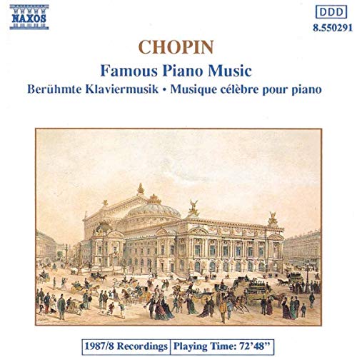 CD cover for Chopin piano works featuring a vintage building illustration.