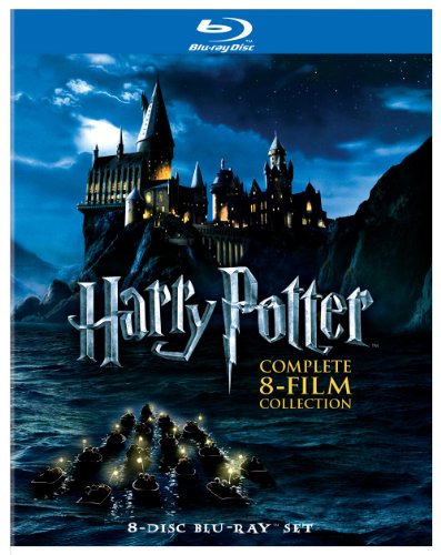 Blu-ray cover for "Harry Potter" film collection featuring Hogwarts castle.