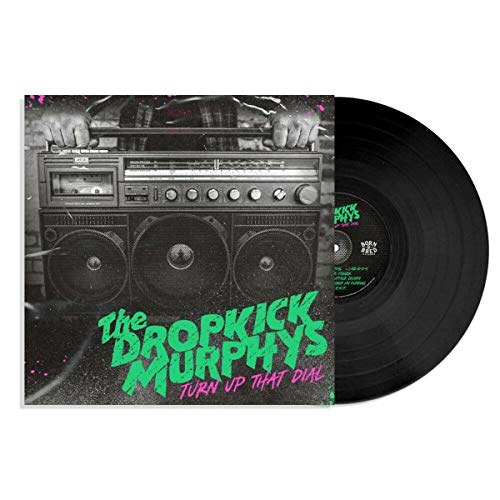 Dropkick Murphys vinyl record with boombox cover art, black disc visible.