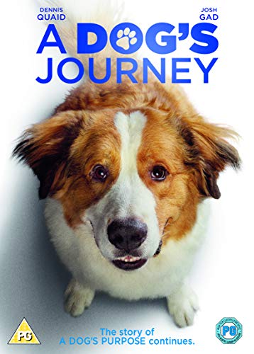 DVD cover for “A Dog’s Journey” featuring a close-up of a brown and white dog.