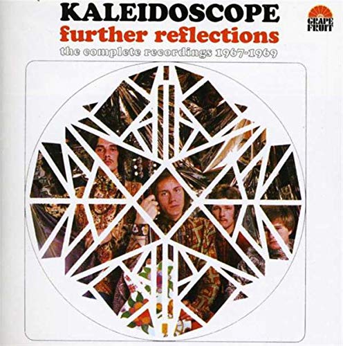 Album cover for Kaleidoscope’s “Further Reflections” featuring fractured band portraits.