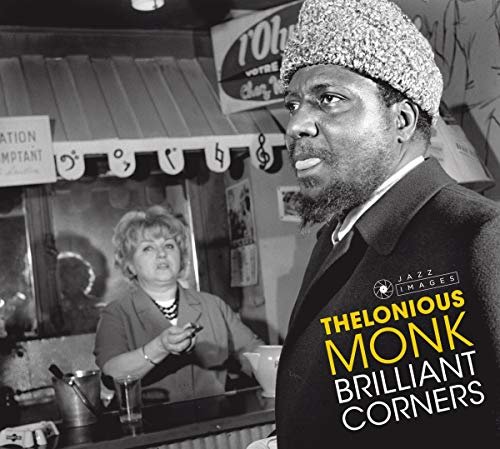 Black and white portrait of Thelonious Monk with album title overlay.