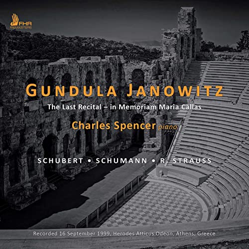 CD cover for Gundula Janowitz’s “The Last Recital” with ancient Greek theater backdrop.