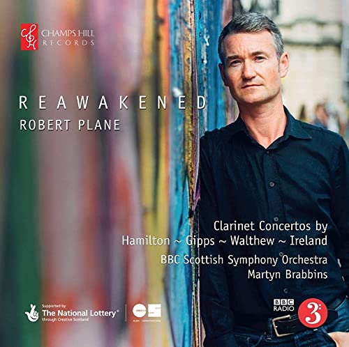 CD cover featuring portrait of clarinetist Robert Plane against colorful abstract background.