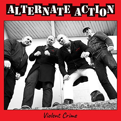 CD cover for Alternate Action’s “Violent Crime” featuring four men in dark clothing.