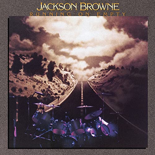 Jackson Browne’s “Running On Empty” album cover: highway with drum set.
