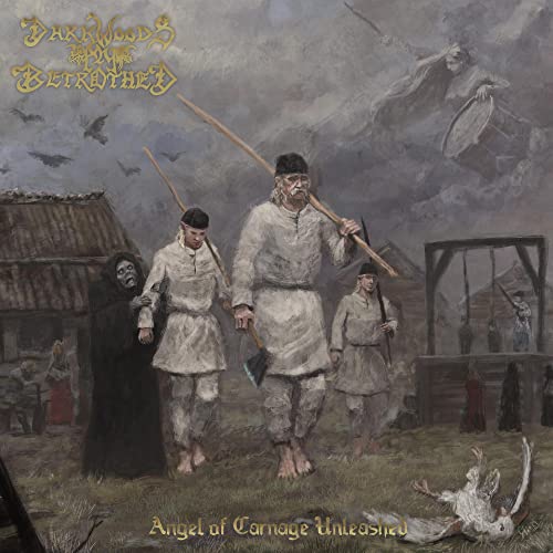 CD cover art: figures with weapons before a village and stormy sky.