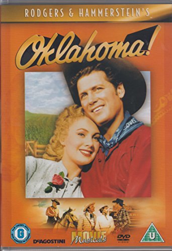 Oklahoma!" DVD cover featuring a couple and a rural landscape.