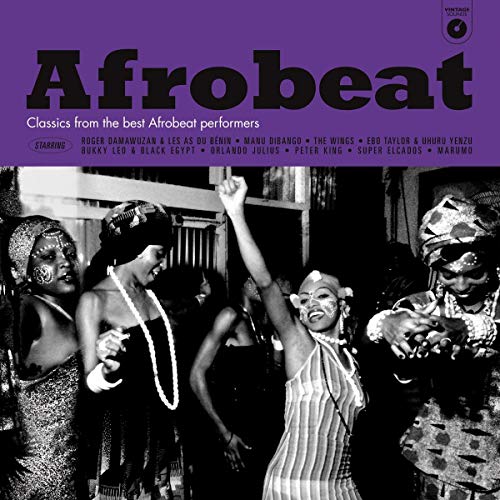 Afrobeat vinyl record cover with dancing figures in black and white.