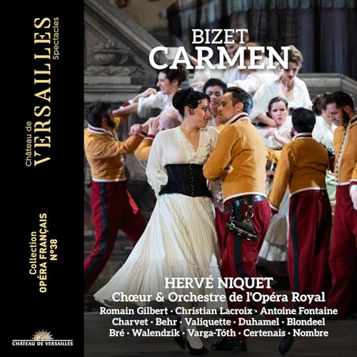 CD cover for Bizet’s Carmen, featuring performers in period costumes.