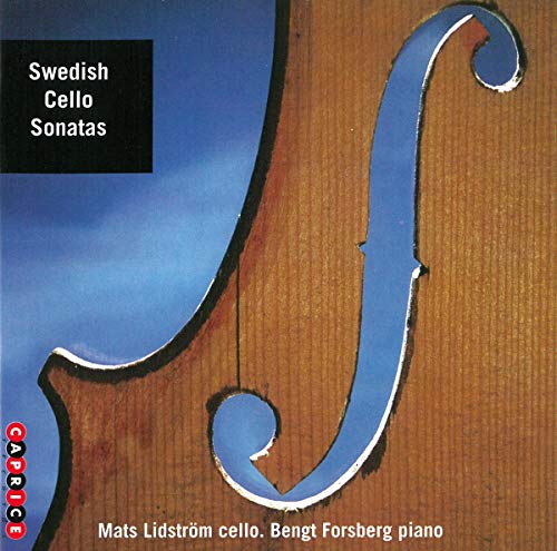 CD cover for "Swedish Cello Sonatas" featuring a stylized cello image.