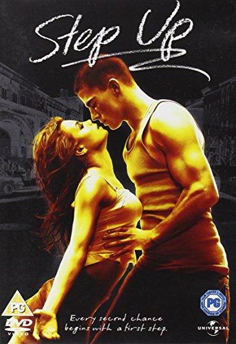 Step Up" DVD cover featuring a couple embracing, with a city backdrop.
