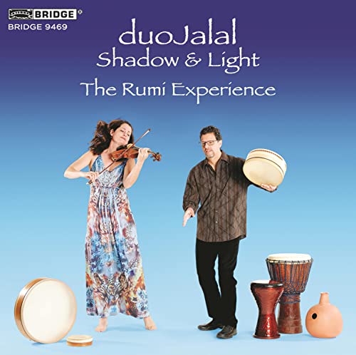 CD cover featuring a woman with a violin and a man with a drum.