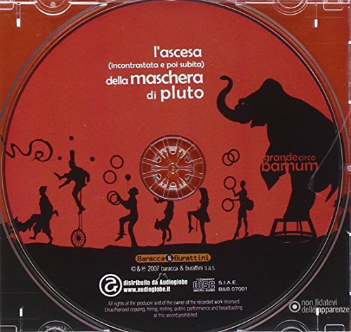 Red CD with circus silhouettes, an elephant, and Italian text.