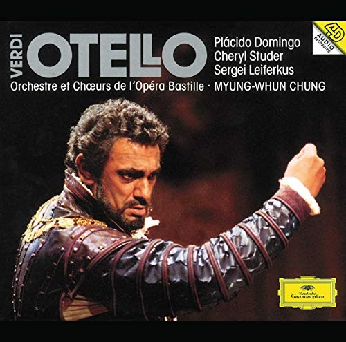 CD cover for Verdi’s *Otello* featuring Plácido Domingo in costume.